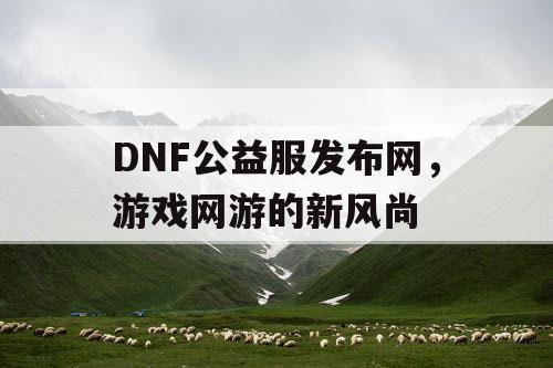 DNF公益服发布网，游戏网游的新风尚