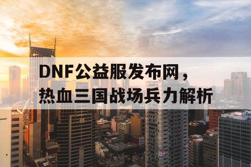 DNF公益服发布网，热血三国战场兵力解析