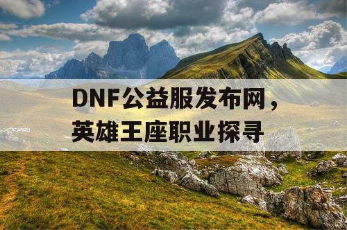 DNF公益服发布网，英雄王座职业探寻