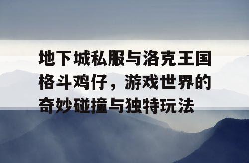 地下城私服与洛克王国格斗鸡仔，游戏世界的奇妙碰撞与独特玩法