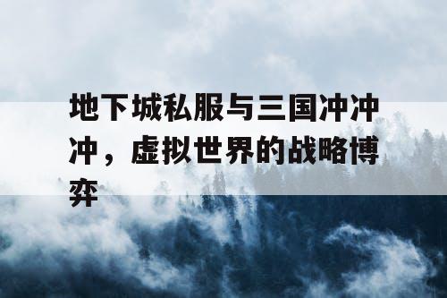 地下城私服与三国冲冲冲，虚拟世界的战略博弈