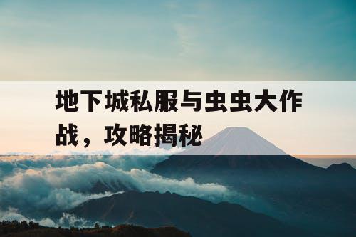 地下城私服与虫虫大作战，攻略揭秘