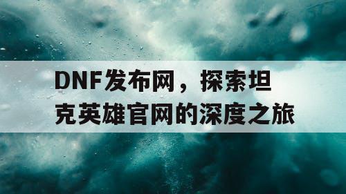 DNF发布网，探索坦克英雄官网的深度之旅