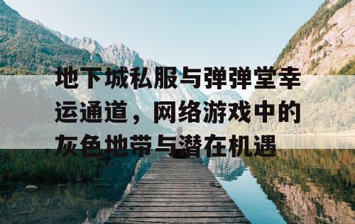 地下城私服与弹弹堂幸运通道，网络游戏中的灰色地带与潜在机遇